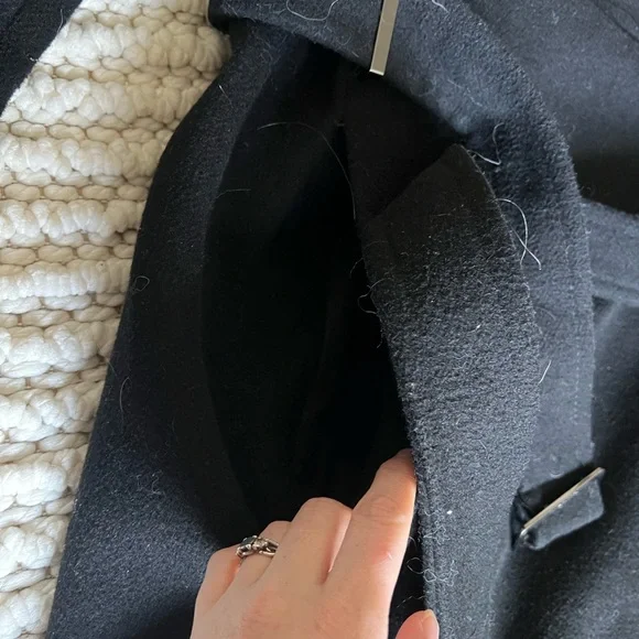 Calvin Klein Black Wool Winter Coat - Picture 7 of 15
